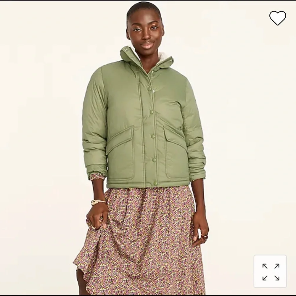 NWT J. Crew Sherpa-lined puffer with Prima Loft. - Picture 3 of 12